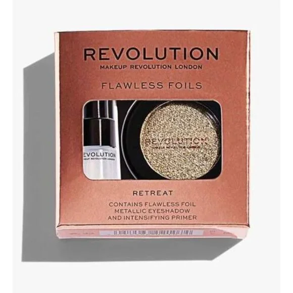 Makeup Revolution Flawless Foils Metallic Eyeshadow & Primer Set "Retreat" - Picture 1 of 4